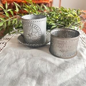 Heart Handle Metal Candle Holder rustic farmhouse